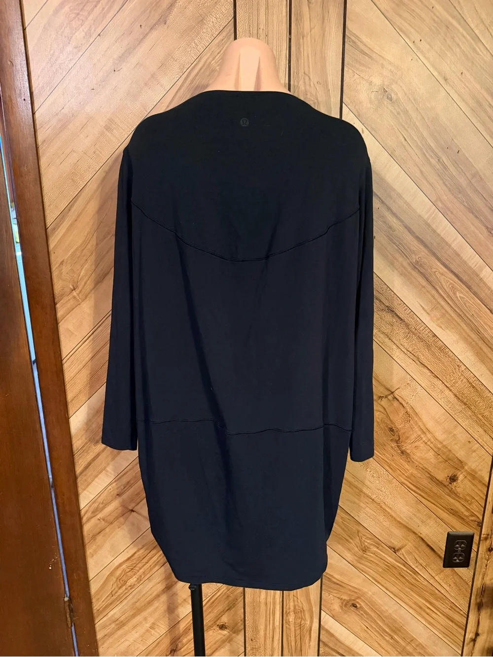 ⁠Lululemon Womens Black Back In Action Long Sleeve Mini Dress Tunic Dress⁠